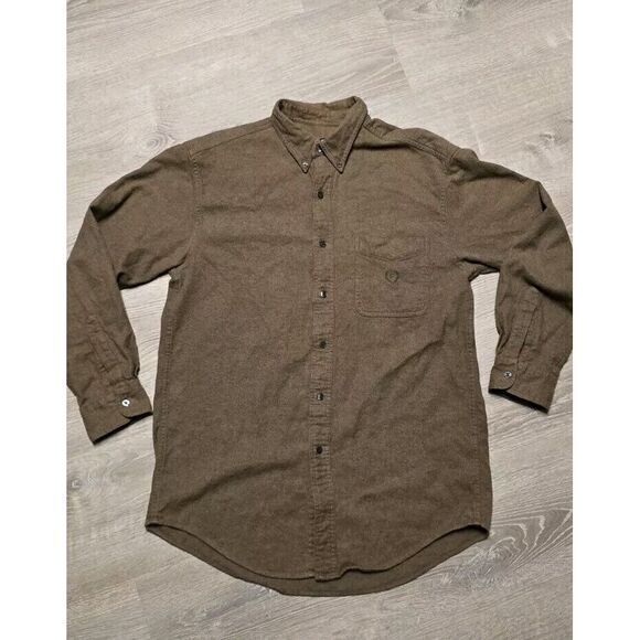 Vintage Chaps Ralph Lauren Mens Brown Chamios Button Down Shirt Size Medium‎ - Picture 1 of 16